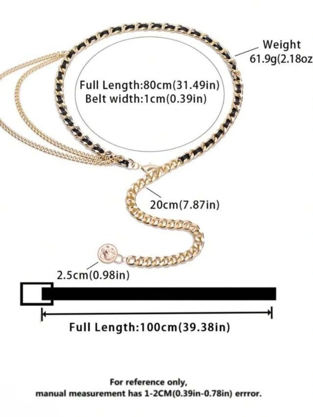 Luxury Gold Chain Waist Belt with Coin Charm